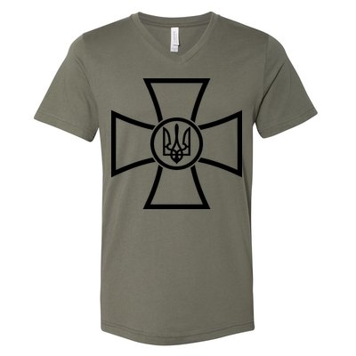 Zelensky Green Cross Ukraine I Dont Need A Ride I Need Ammunition Front&Back V-Neck T-Shirt