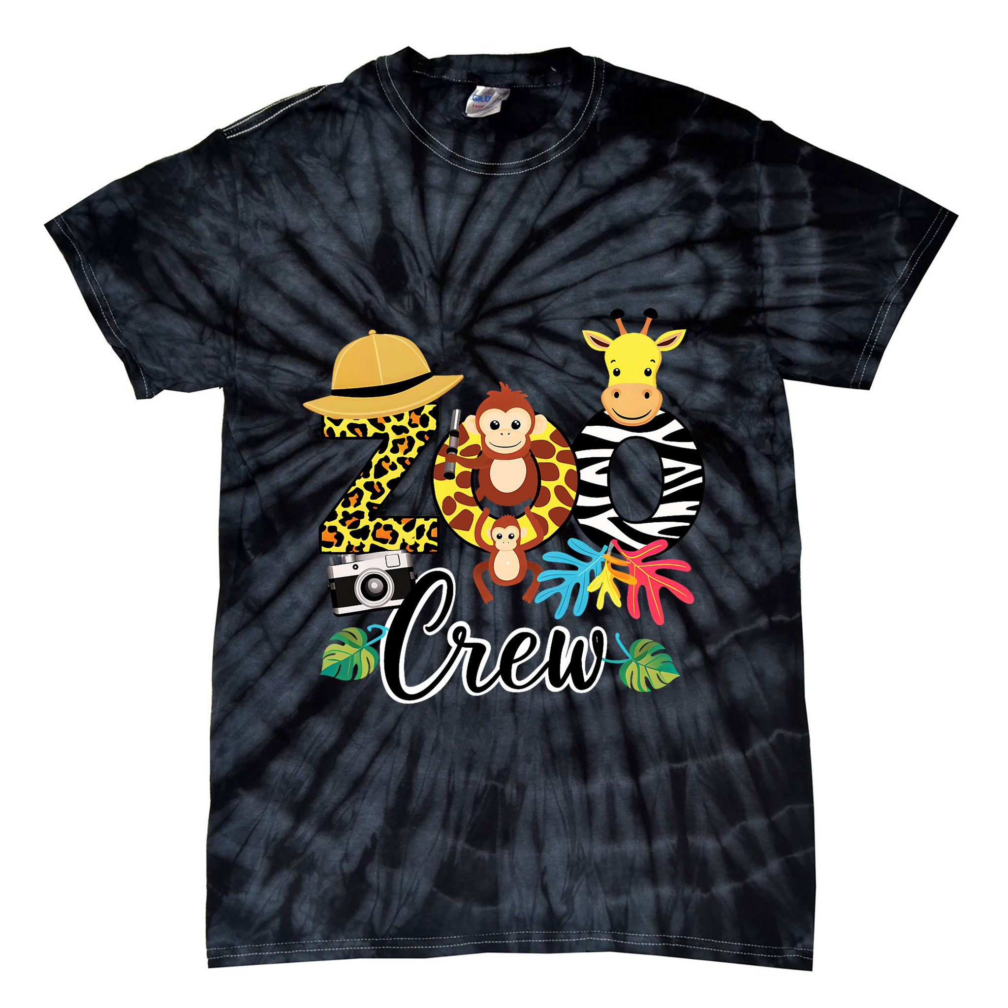Zoo Giraffe Crew Safari Animal Zoo Keeper Costume Gifts Tie-Dye T-Shirt