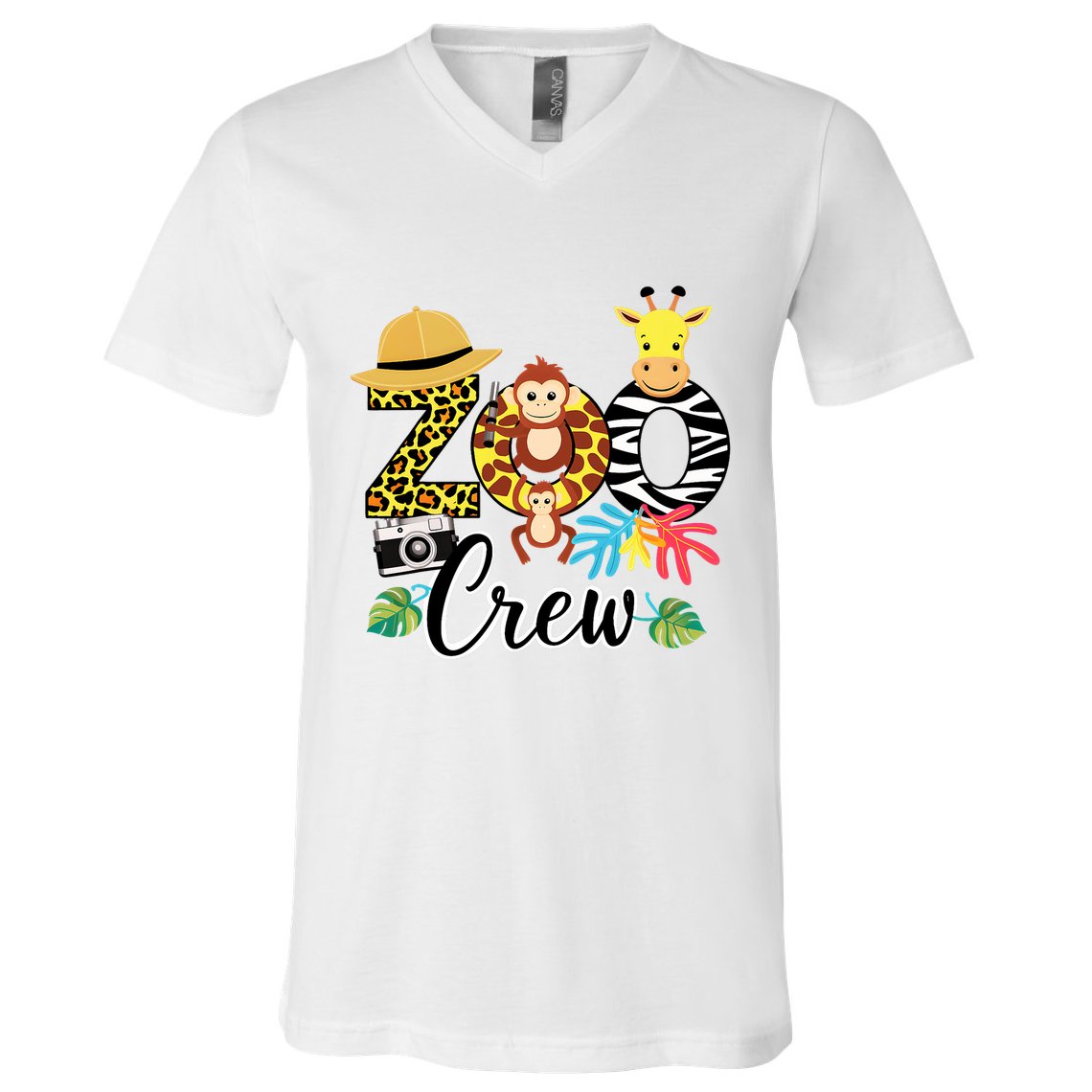 Zoo Giraffe Crew Safari Animal Zoo Keeper Costume Gifts V-Neck T-Shirt