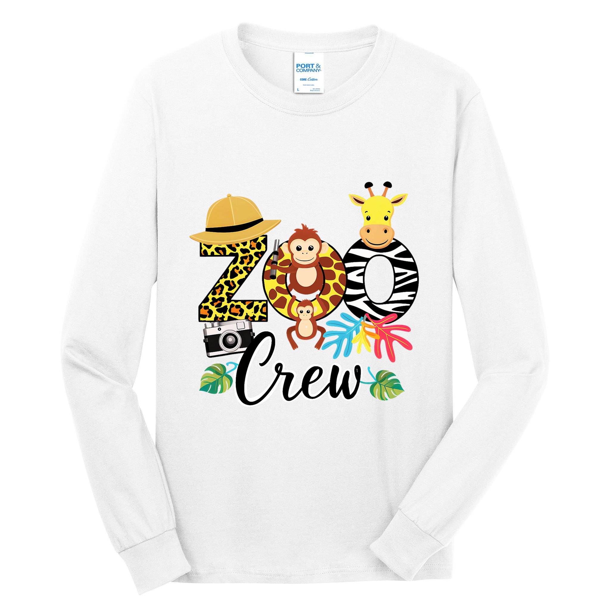 Zoo Giraffe Crew Safari Animal Zoo Keeper Costume Gifts Tall Long Sleeve T-Shirt