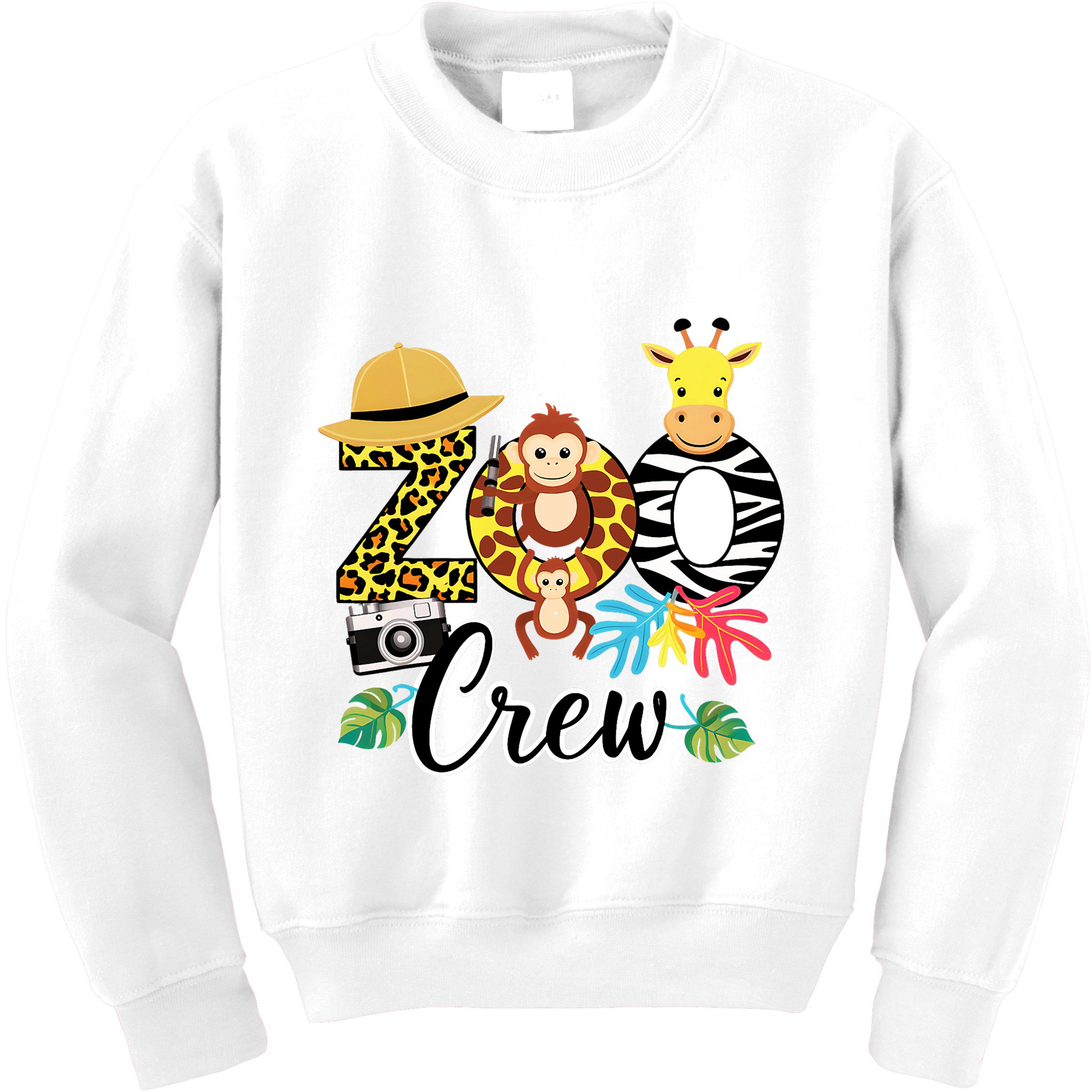 Zoo Giraffe Crew Safari Animal Zoo Keeper Costume Gifts Kids Sweatshirt