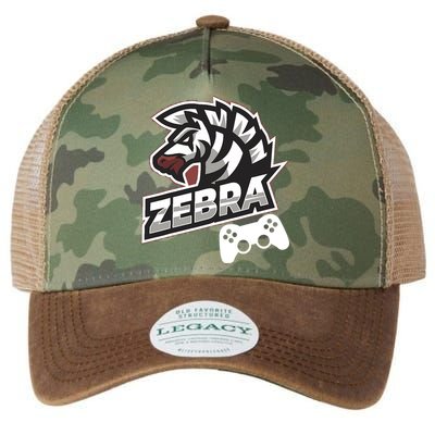 Zebra Gamer Controller Graphic Design For Gamer Kids Legacy Tie Dye Trucker Hat