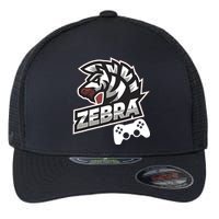 Zebra Gamer Controller Graphic Design For Gamer Kids Flexfit Unipanel Trucker Cap