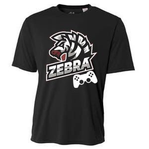 Zebra Gamer Controller Graphic Design For Gamer Kids Cooling Performance Crew T-Shirt