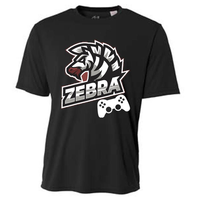 Zebra Gamer Controller Graphic Design For Gamer Kids Cooling Performance Crew T-Shirt