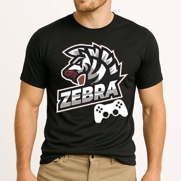 Zebra Gamer Controller Graphic Design For Gamer Kids Cooling Performance Crew T-Shirt