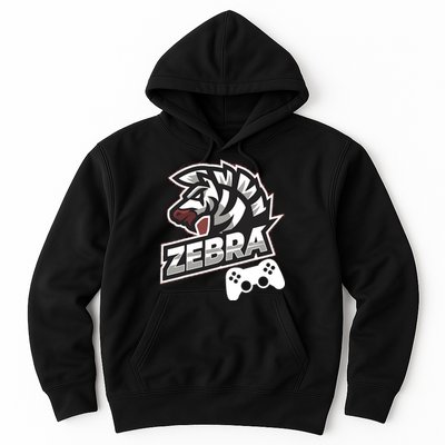 Zebra Gamer Controller Graphic Design For Gamer Kids Hoodie