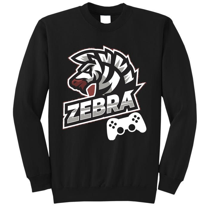 Zebra Gamer Controller Graphic Design For Gamer Kids Sweatshirt