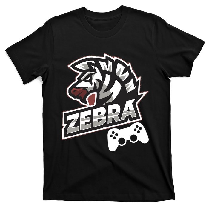 Zebra Gamer Controller Graphic Design For Gamer Kids T-Shirt