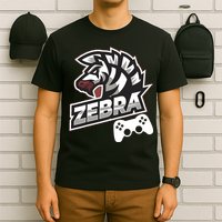 Zebra Gamer Controller Graphic Design For Gamer Kids T-Shirt