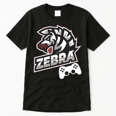 Zebra Gamer Controller Graphic Design For Gamer Kids Tall T-Shirt