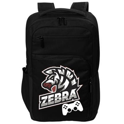 Zebra Gamer Controller Graphic Design For Gamer Kids Impact Tech Backpack