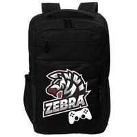 Zebra Gamer Controller Graphic Design For Gamer Kids Impact Tech Backpack