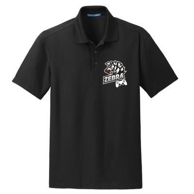 Zebra Gamer Controller Graphic Design For Gamer Kids Dry Zone Grid Polo