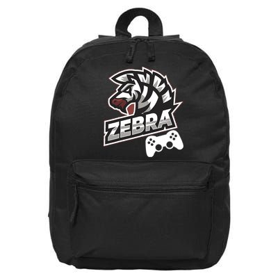 Zebra Gamer Controller Graphic Design For Gamer Kids 16 in Basic Backpack