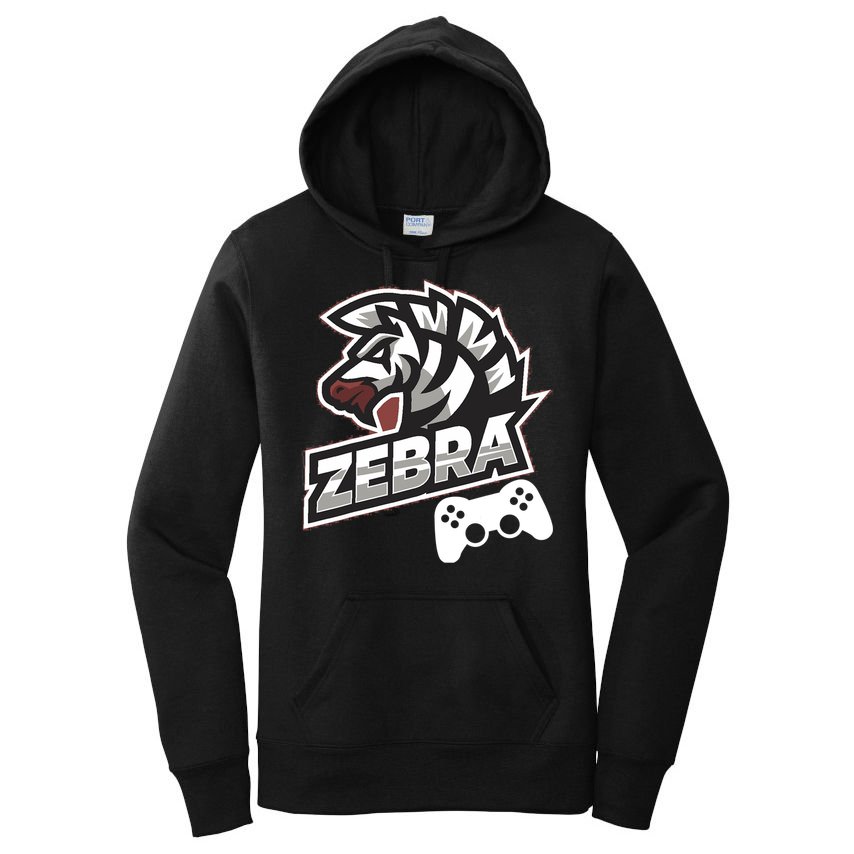 Zebra Gamer Controller Graphic Design For Gamer Kids Women's Pullover Hoodie