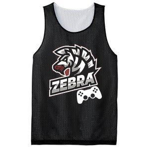 Zebra Gamer Controller Graphic Design For Gamer Kids Mesh Reversible Basketball Jersey Tank