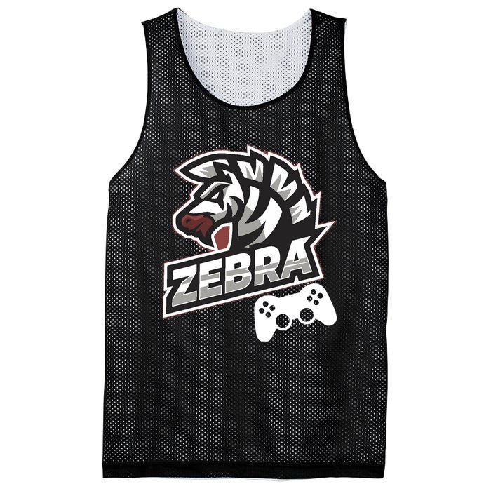 Zebra Gamer Controller Graphic Design For Gamer Kids Mesh Reversible Basketball Jersey Tank