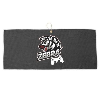 Zebra Gamer Controller Graphic Design For Gamer Kids Large Microfiber Waffle Golf Towel
