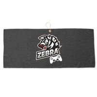 Zebra Gamer Controller Graphic Design For Gamer Kids Large Microfiber Waffle Golf Towel