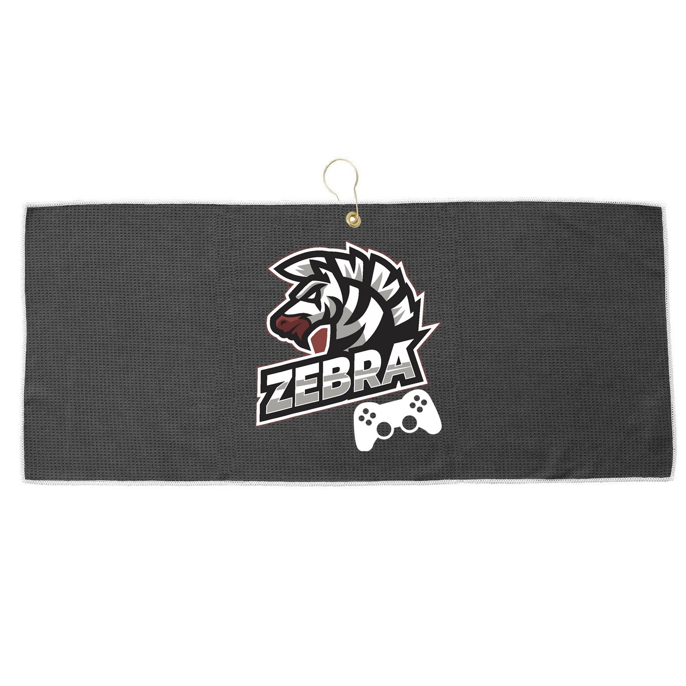 Zebra Gamer Controller Graphic Design For Gamer Kids Large Microfiber Waffle Golf Towel