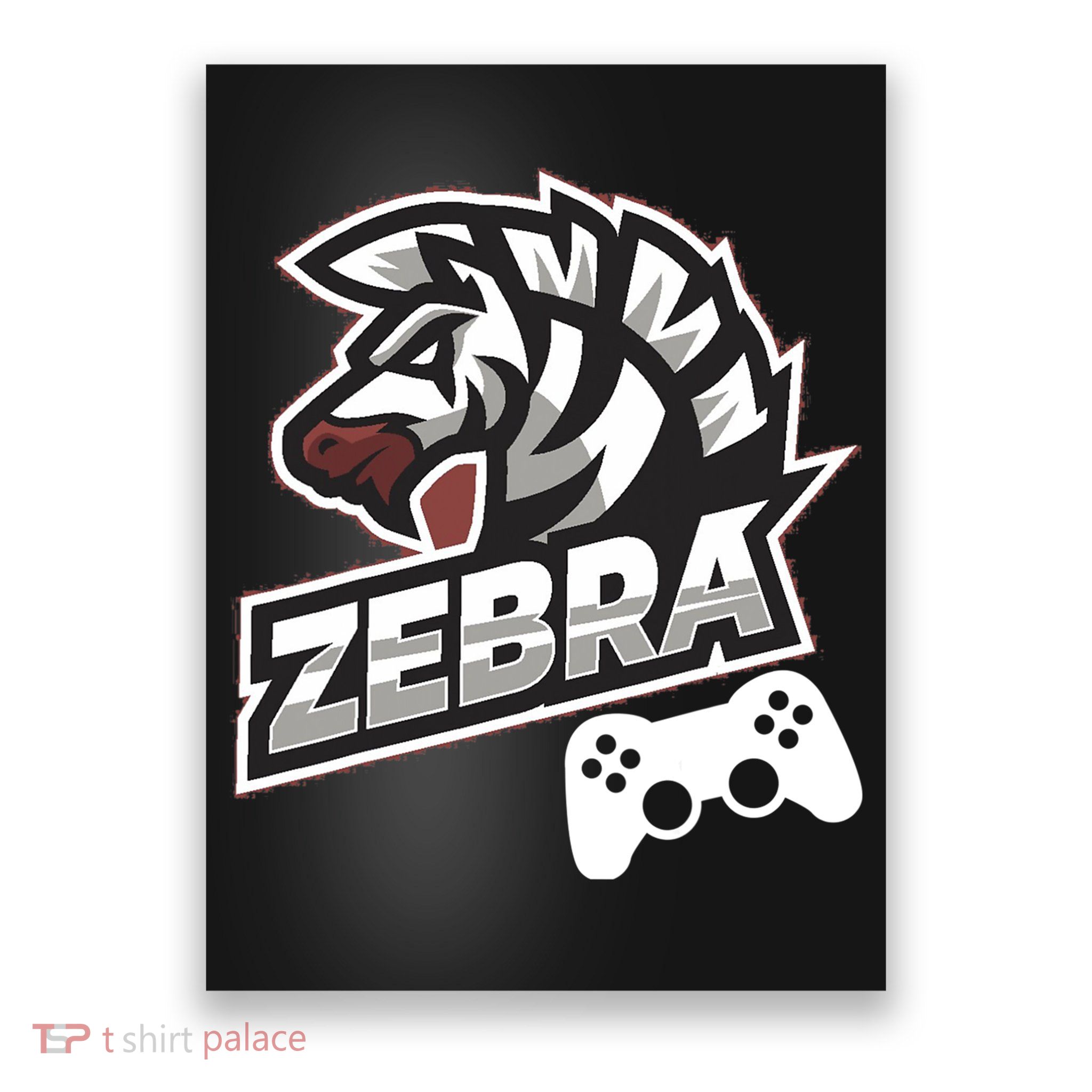 Zebra Gamer Controller Graphic Design For Gamer Kids Poster