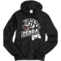 Zebra Gamer Controller Graphic Design For Gamer Kids Tie Dye Hoodie