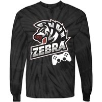 Zebra Gamer Controller Graphic Design For Gamer Kids Tie-Dye Long Sleeve Shirt