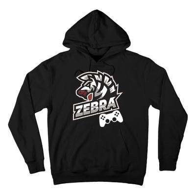 Zebra Gamer Controller Graphic Design For Gamer Kids Tall Hoodie