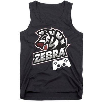 Zebra Gamer Controller Graphic Design For Gamer Kids Tank Top