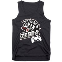 Zebra Gamer Controller Graphic Design For Gamer Kids Tank Top