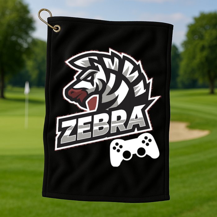 Zebra Gamer Controller Graphic Design For Gamer Kids Golf Towel