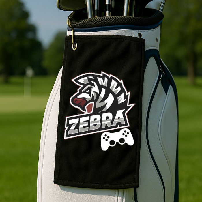 Zebra Gamer Controller Graphic Design For Gamer Kids Golf Towel