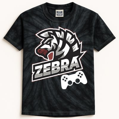 Zebra Gamer Controller Graphic Design For Gamer Kids Kids Tie-Dye T-Shirt