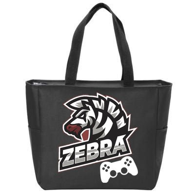 Zebra Gamer Controller Graphic Design For Gamer Kids Zip Tote Bag