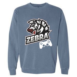 Zebra Gamer Controller Graphic Design For Gamer Kids Garment-Dyed Sweatshirt