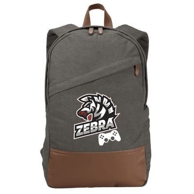 Zebra Gamer Controller Graphic Design For Gamer Kids Cotton Canvas Backpack