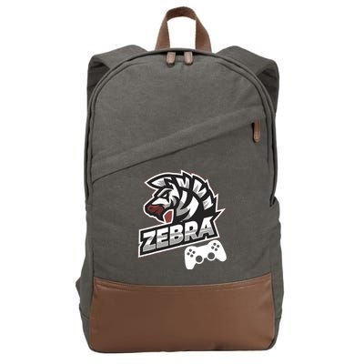 Zebra Gamer Controller Graphic Design For Gamer Kids Cotton Canvas Backpack