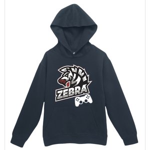 Zebra Gamer Controller Graphic Design For Gamer Kids Urban Pullover Hoodie