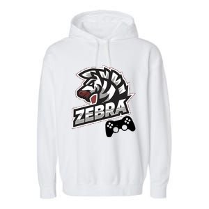 Zebra Gamer Controller Graphic Design For Gamer Kids Garment-Dyed Fleece Hoodie