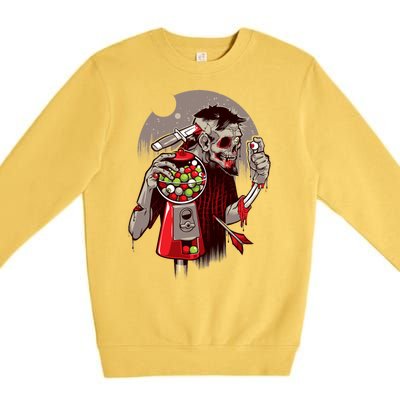 Zombie Gumballs Eyes Brains Halloween Premium Crewneck Sweatshirt