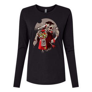 Zombie Gumballs Eyes Brains Halloween Womens Cotton Relaxed Long Sleeve T-Shirt