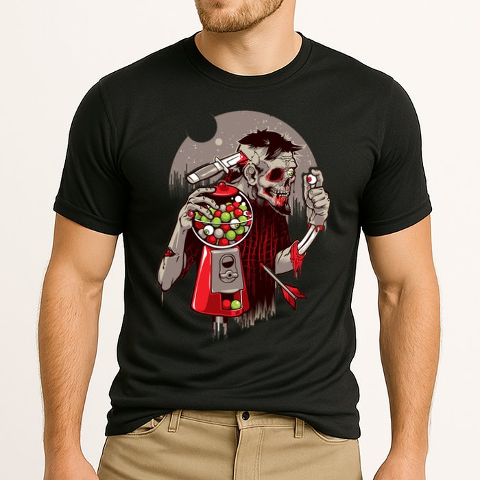 Zombie Gumballs Eyes Brains Halloween Cooling Performance Crew T-Shirt