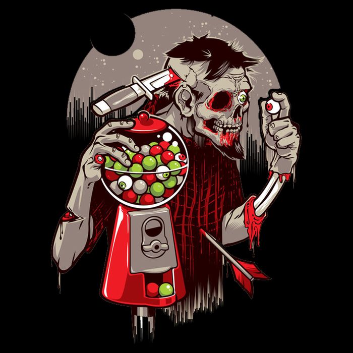 Zombie Gumballs Eyes Brains Halloween Cooling Performance Crew T-Shirt