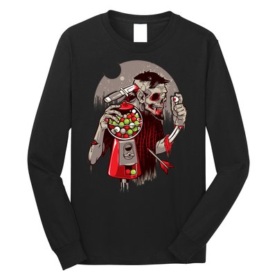 Zombie Gumballs Eyes Brains Halloween Long Sleeve Shirt