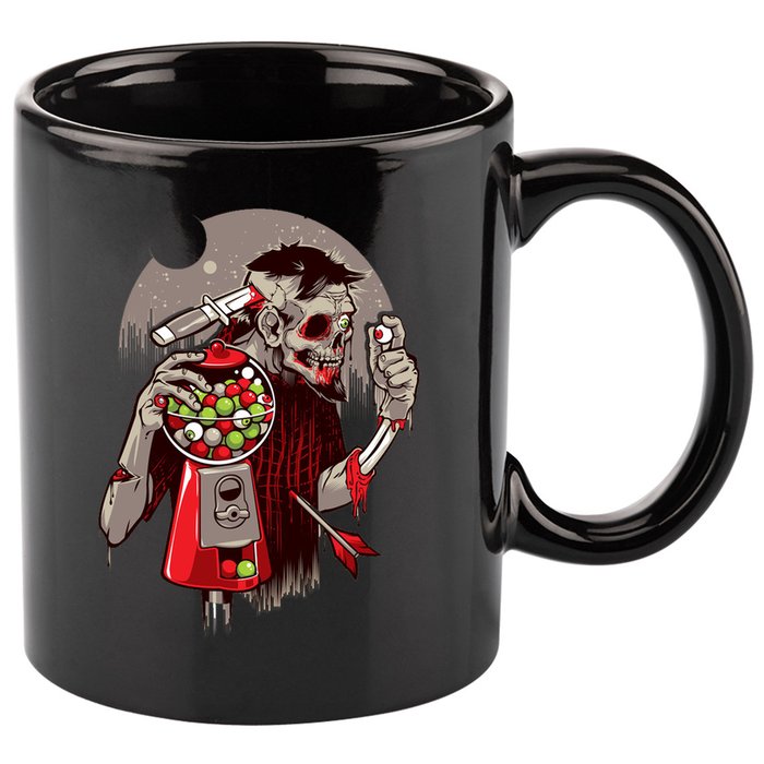 Zombie Gumballs Eyes Brains Halloween 11oz C Handle Ceramic Mug