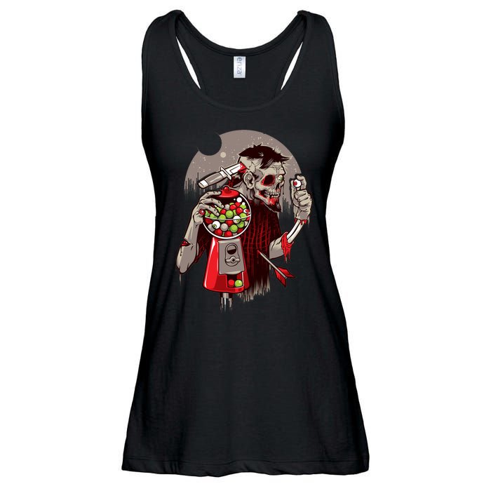 Zombie Gumballs Eyes Brains Halloween Ladies Essential Flowy Tank