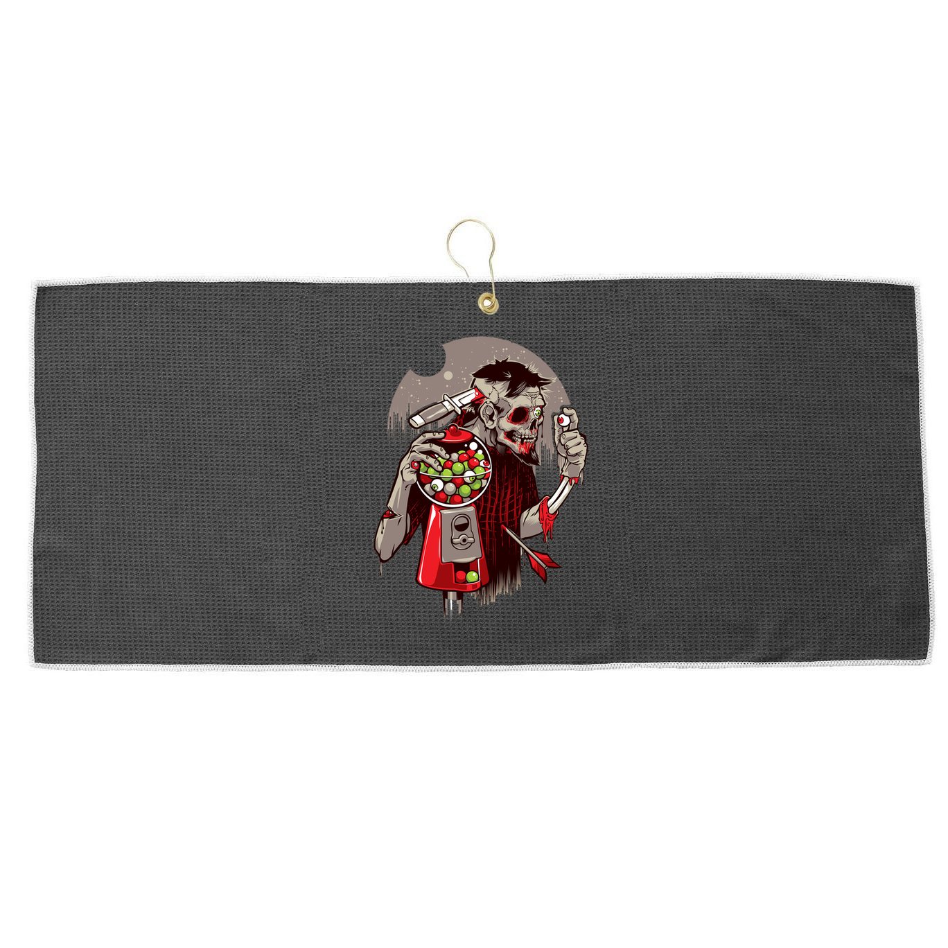 Zombie Gumballs Eyes Brains Halloween Large Microfiber Waffle Golf Towel