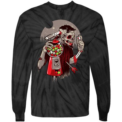Zombie Gumballs Eyes Brains Halloween Tie-Dye Long Sleeve Shirt