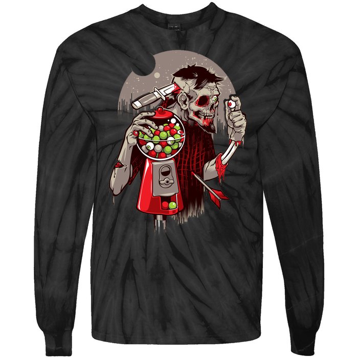 Zombie Gumballs Eyes Brains Halloween Tie-Dye Long Sleeve Shirt